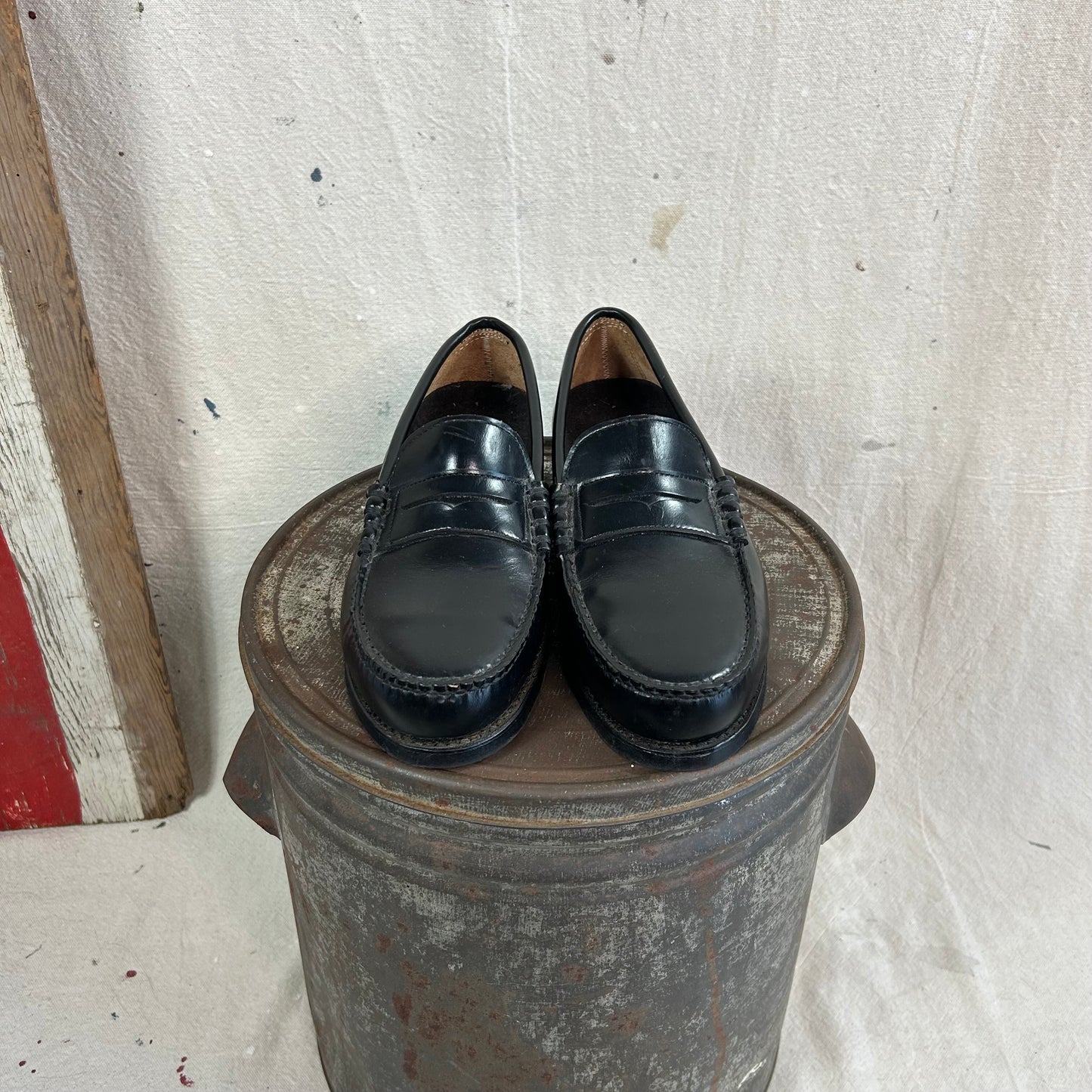 70's Leather Steel Toe Loafers