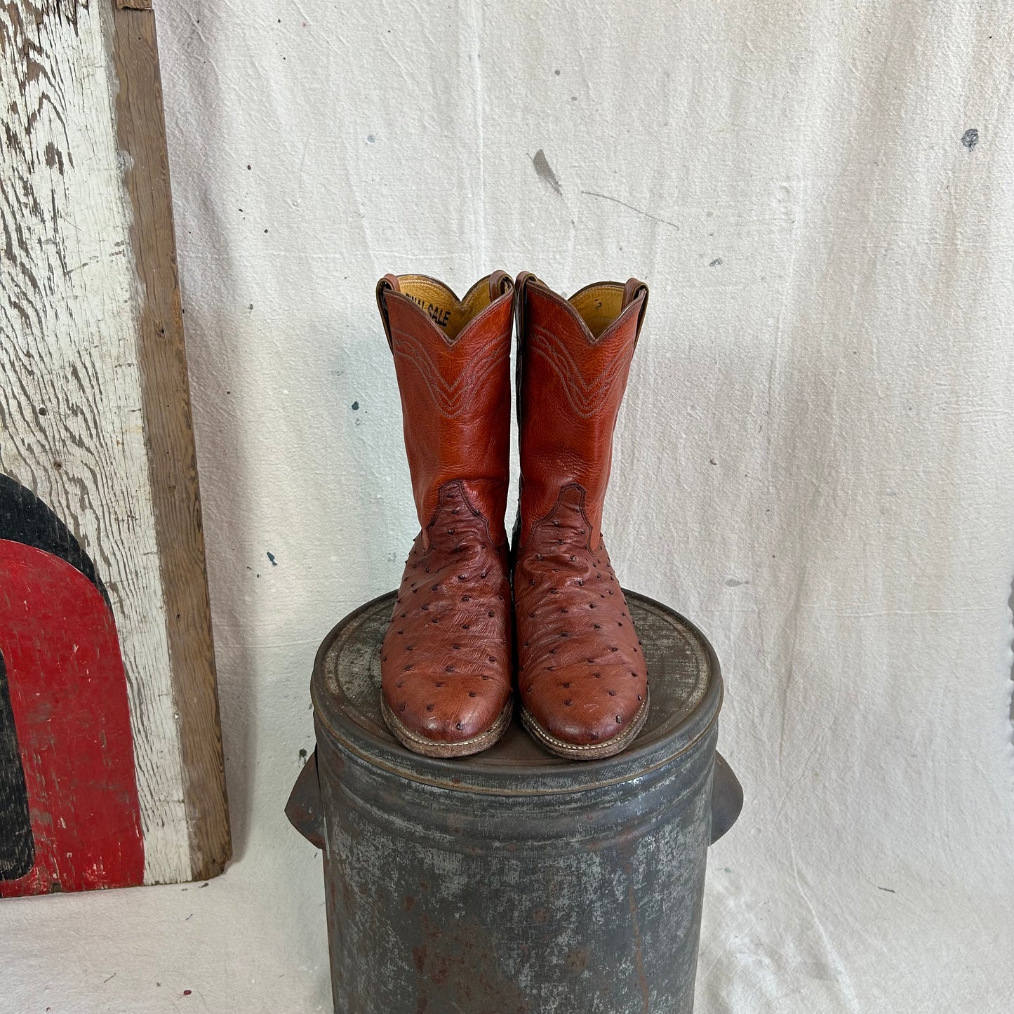 Ostrich Leather Cowboy Boots