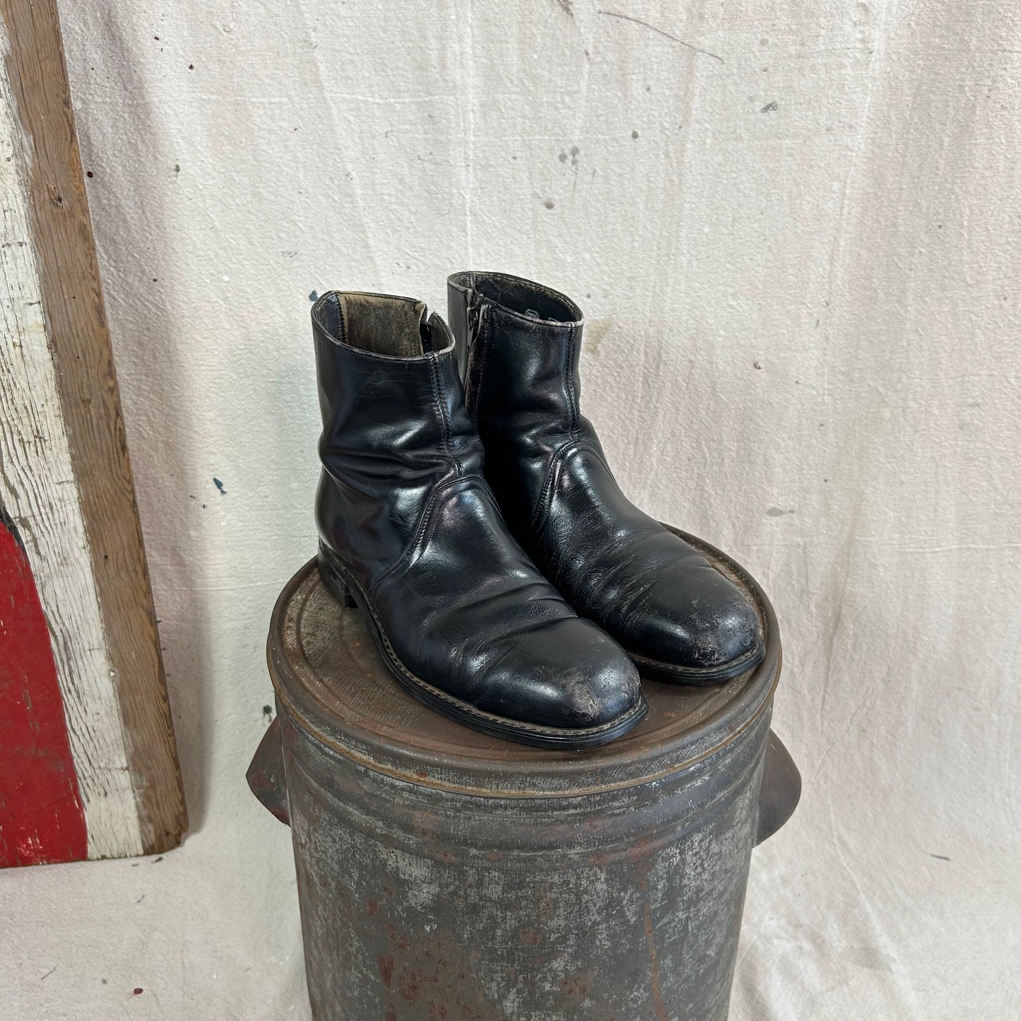 70's Leather Steel Toe Ankle Boots