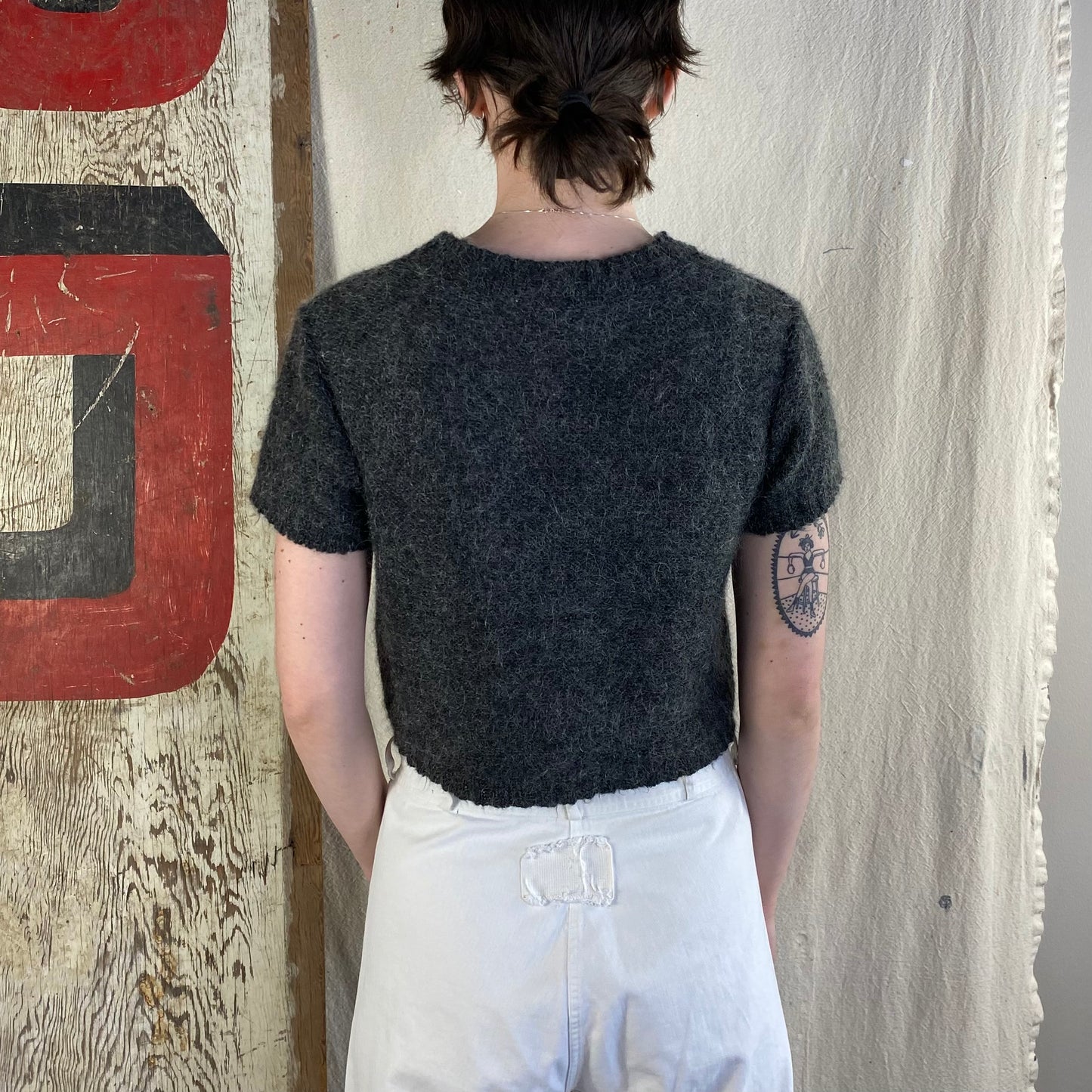 90's Short Sleeve Mohair Knit