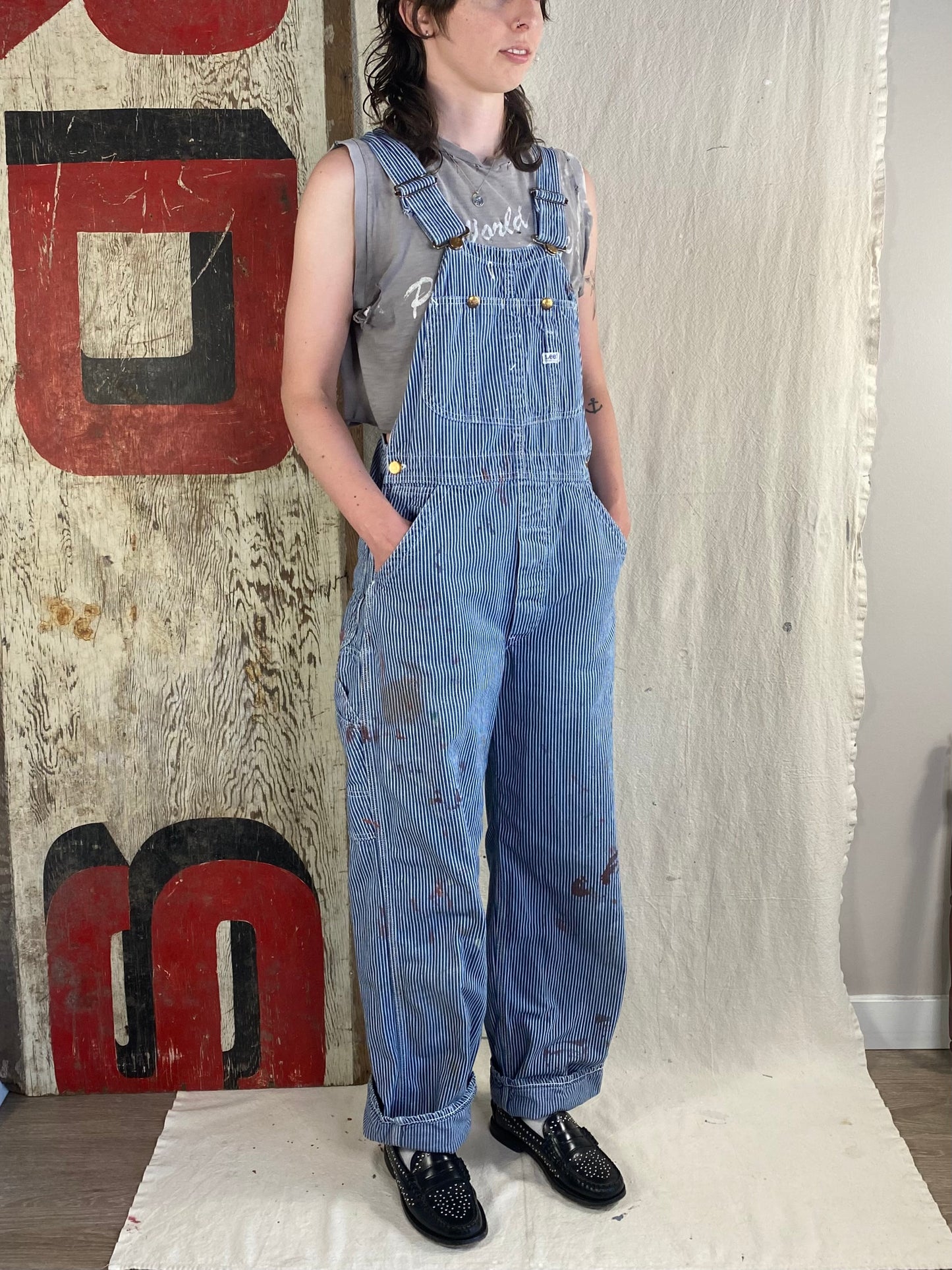 70's Lee Hickory Stripe Overalls