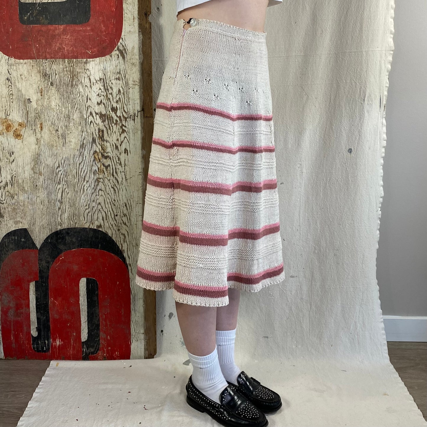 50's Knit Striped Skirt