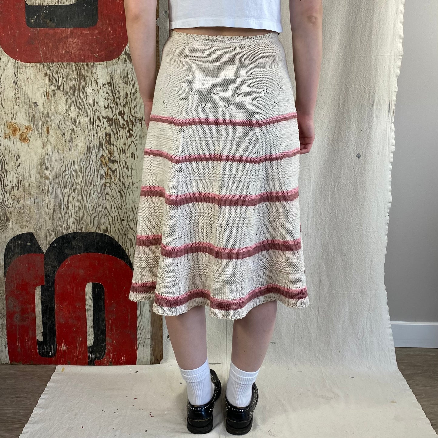 50's Knit Striped Skirt