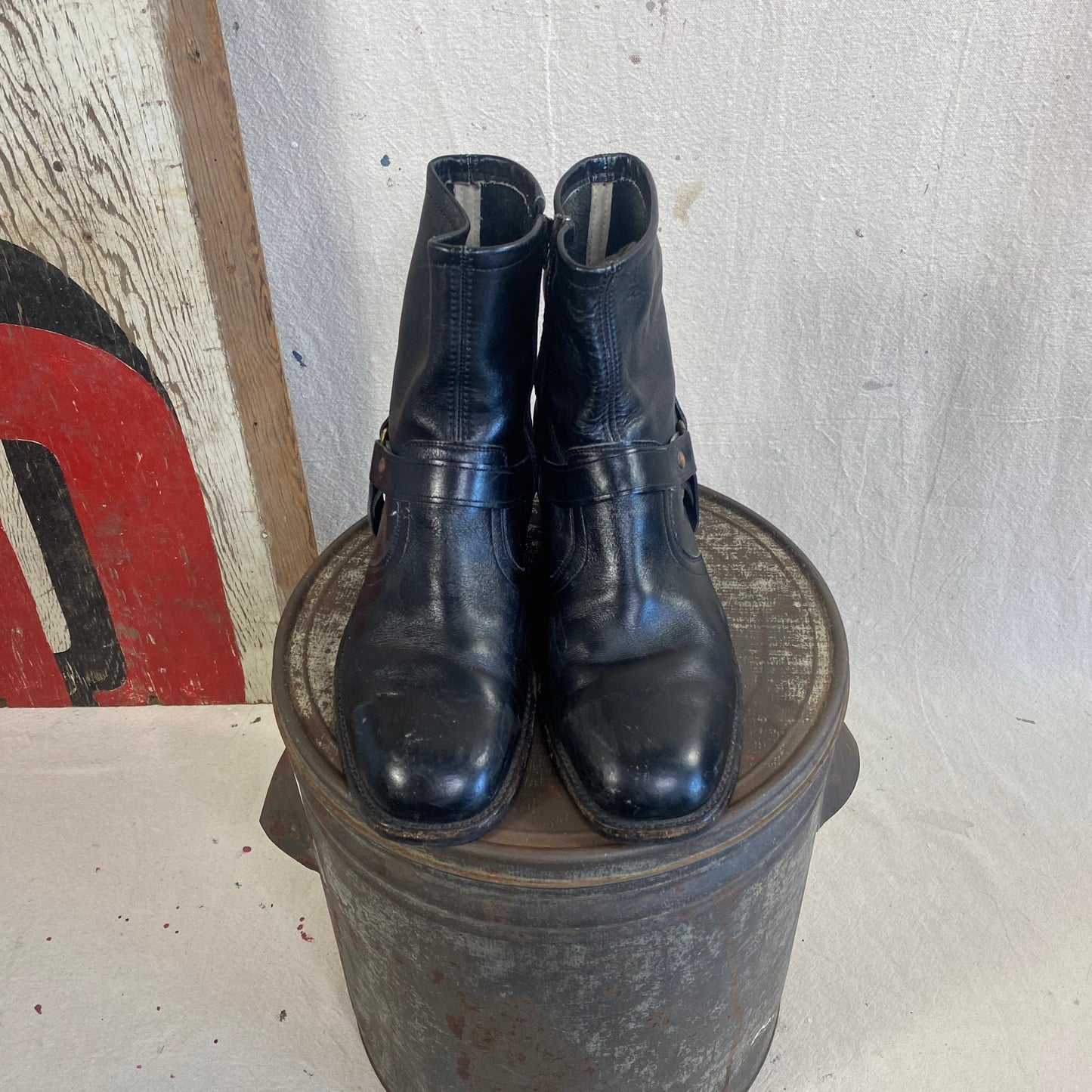 Steel Toe Leather Harness Boots