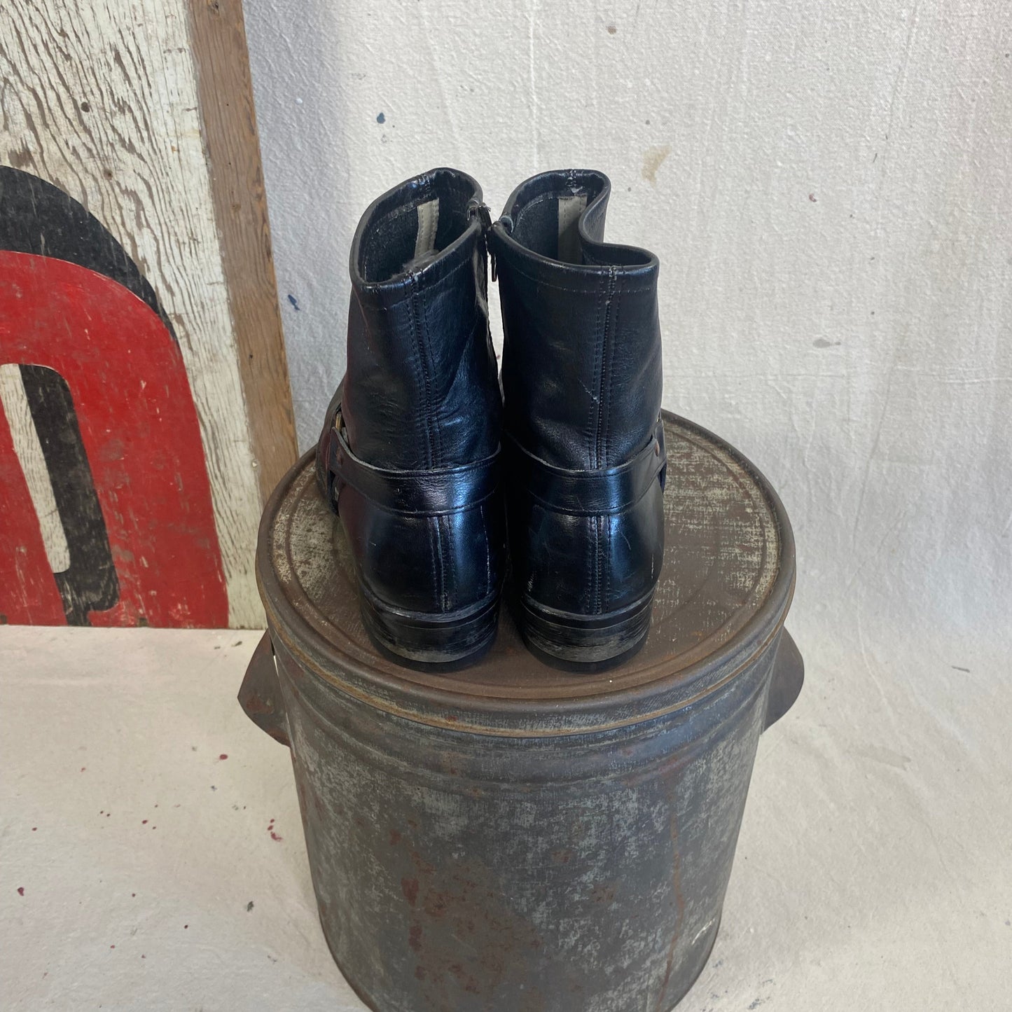 Steel Toe Leather Harness Boots