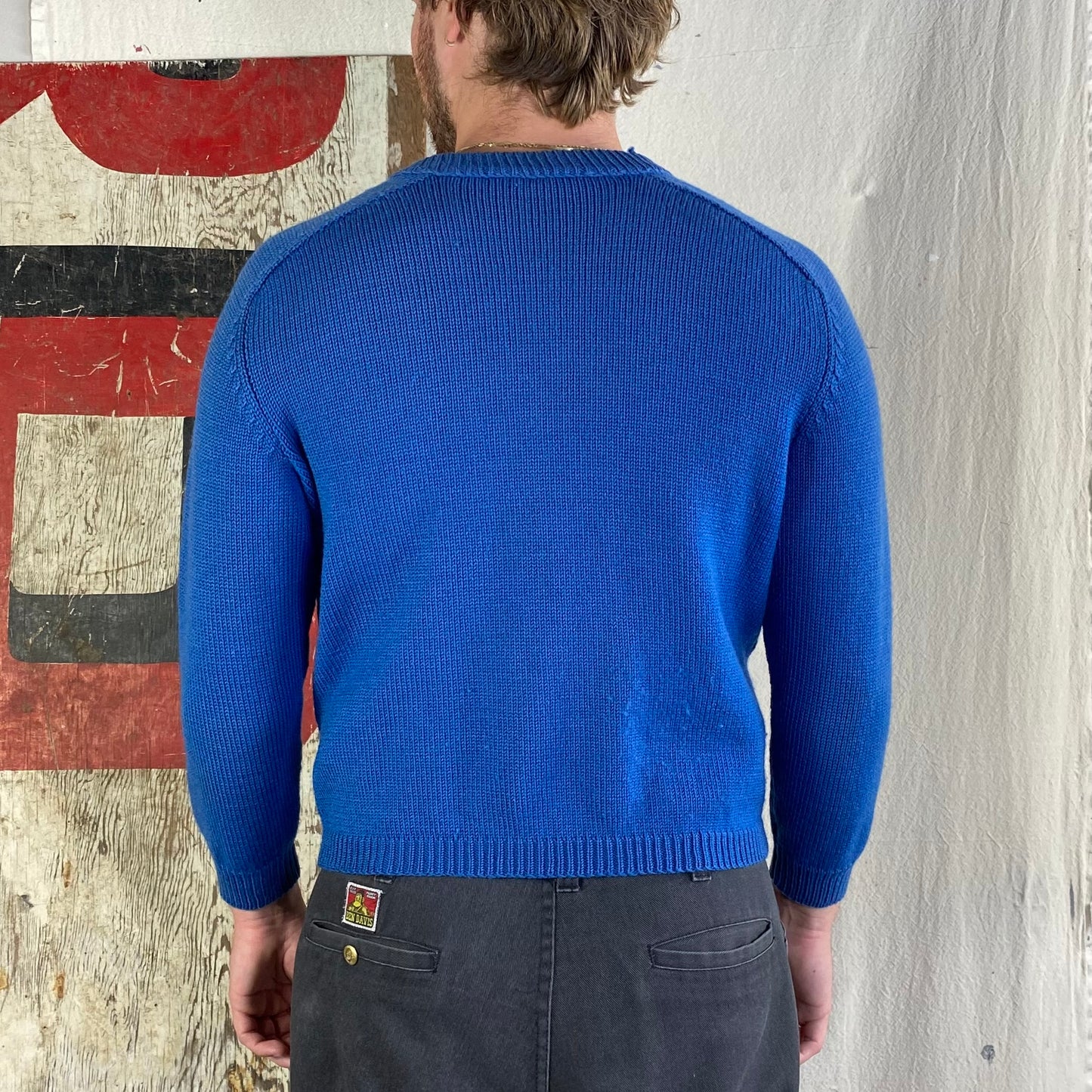 70's Blue Acrylic Cardigan