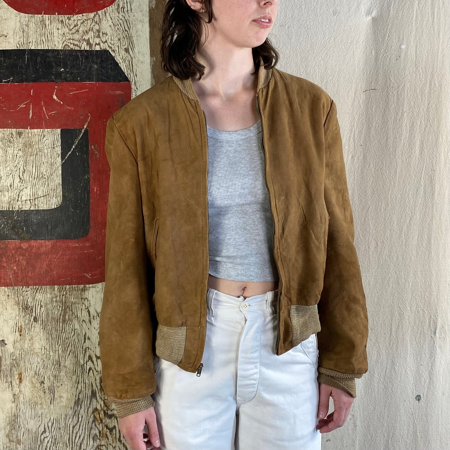 60's Suede Bomber