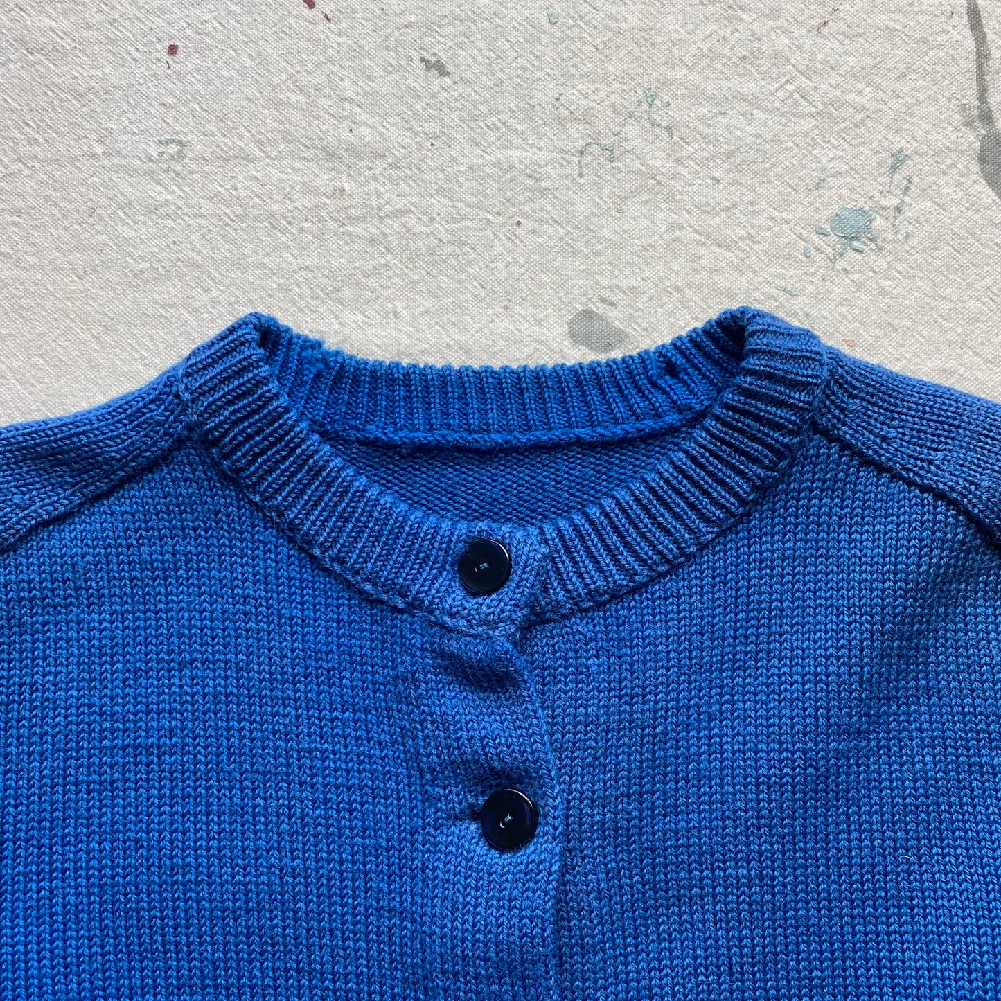 70's Blue Acrylic Cardigan