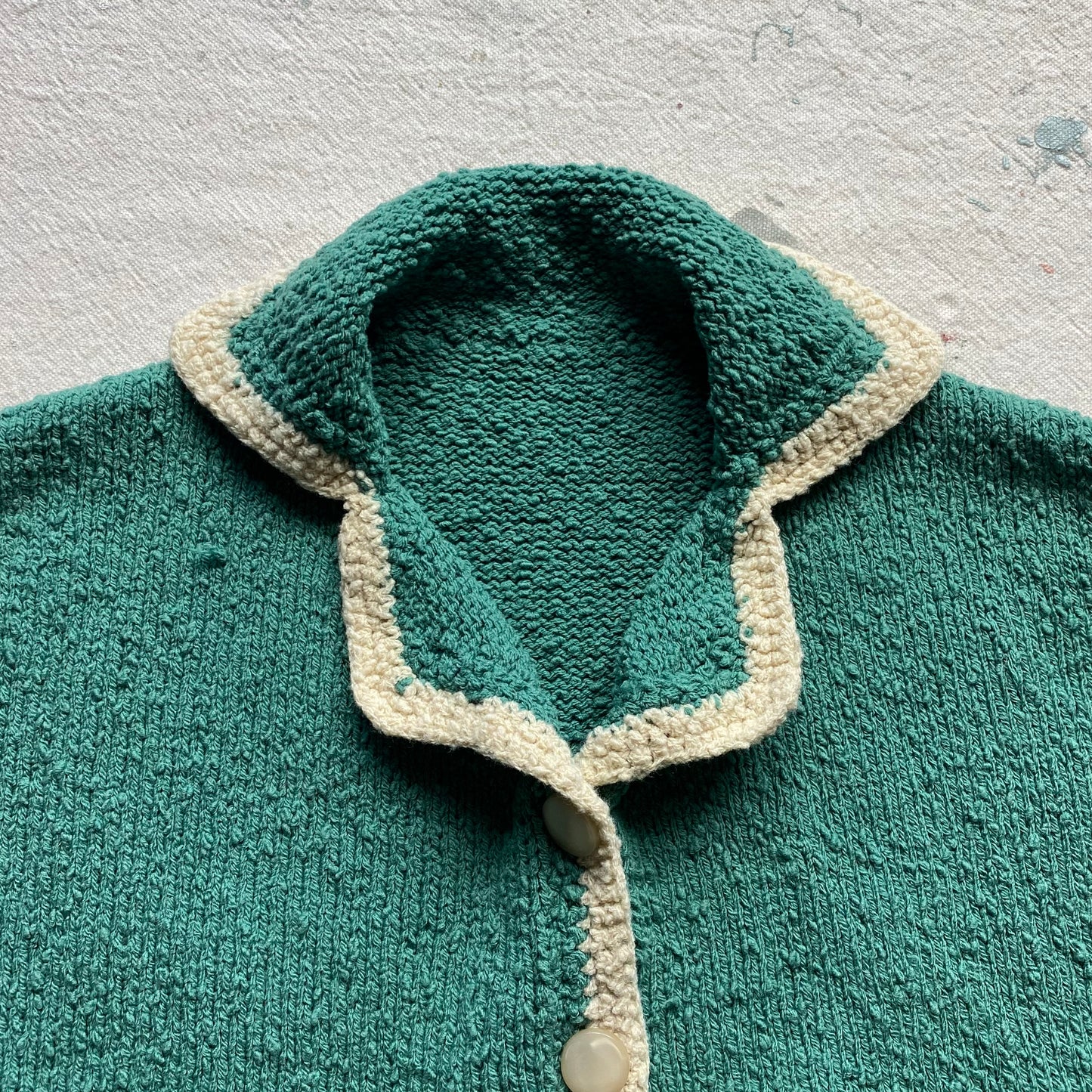 Vintage Hand Made Green Knit