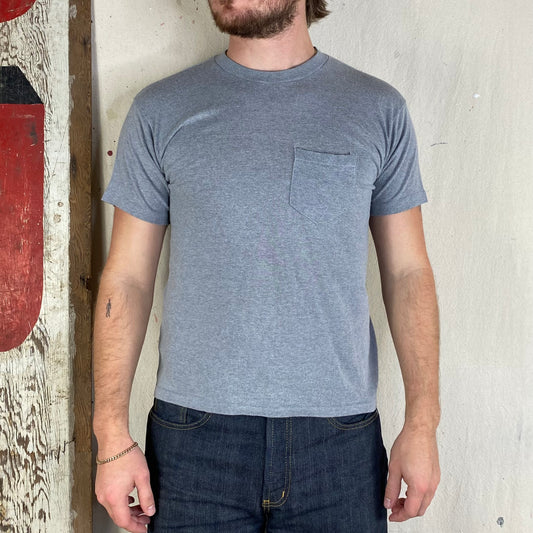70's Grey Pocket Tee