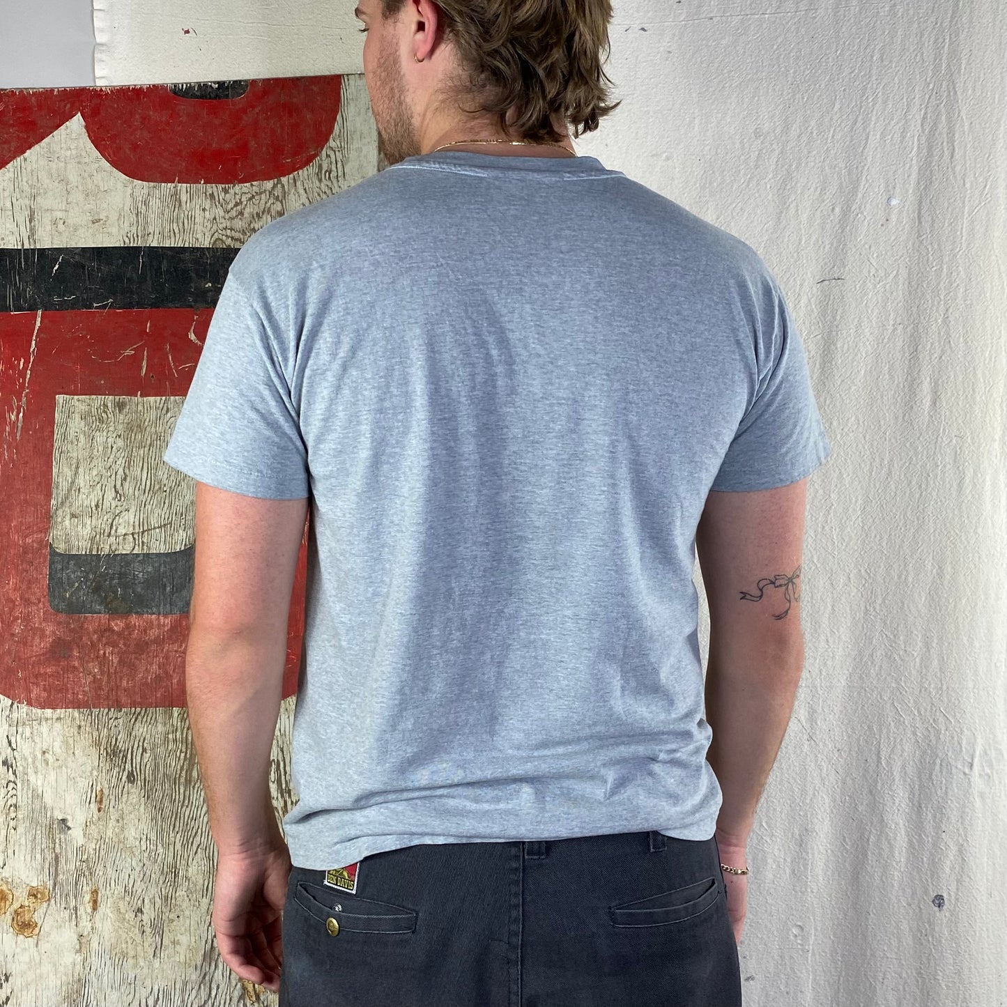 80's Grey Pocket Tee