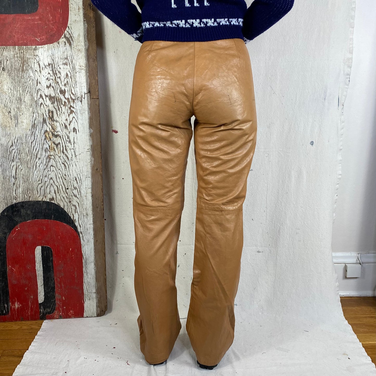 70's Leather Moto Pants