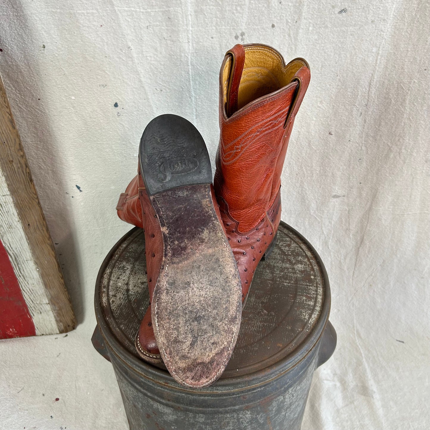 Ostrich Leather Cowboy Boots