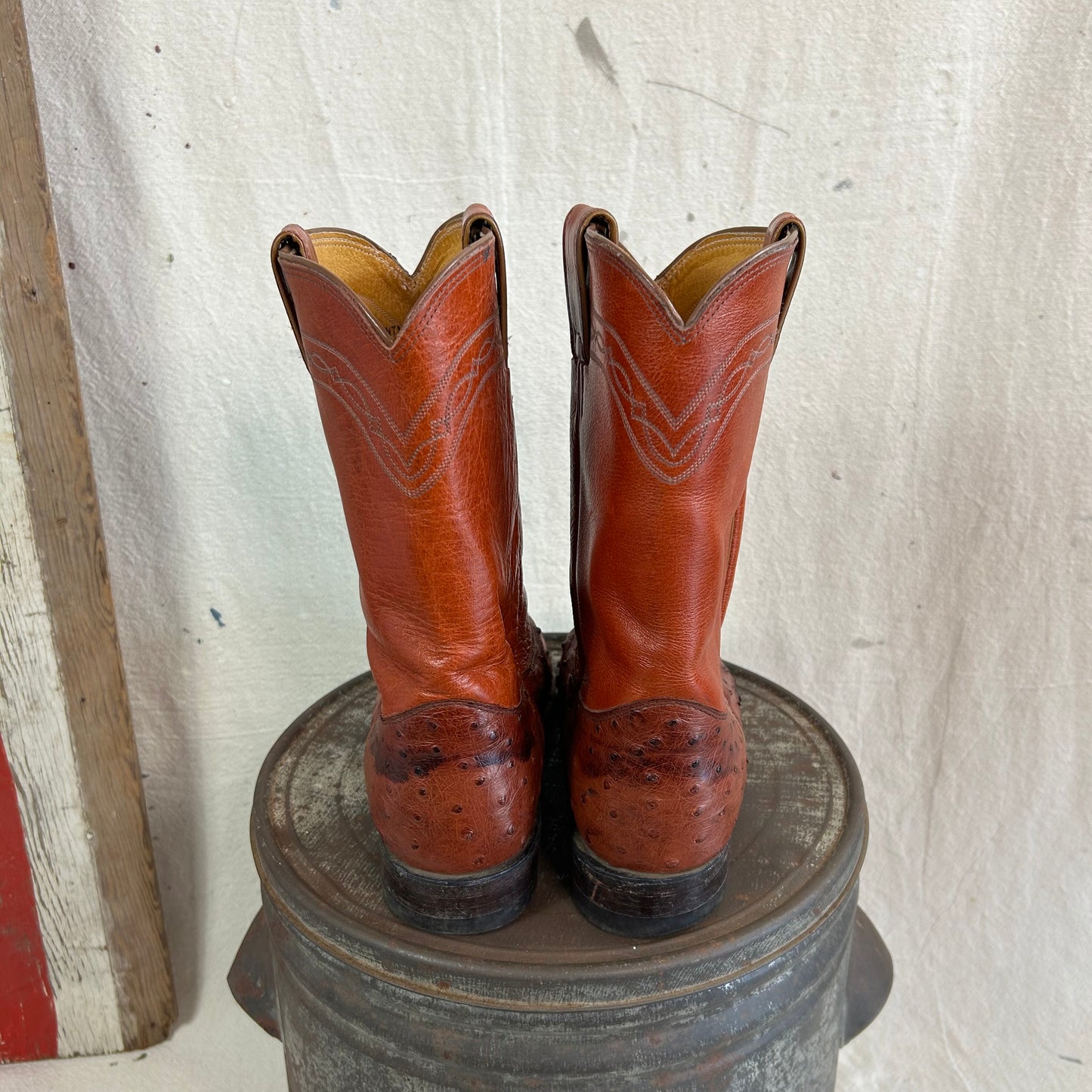 Ostrich Leather Cowboy Boots