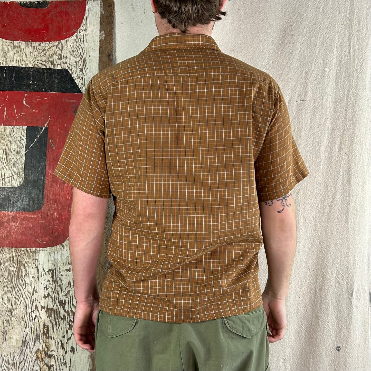 70's Brown Plaid Flannel