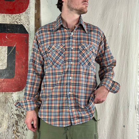 70's Plaid Button Up