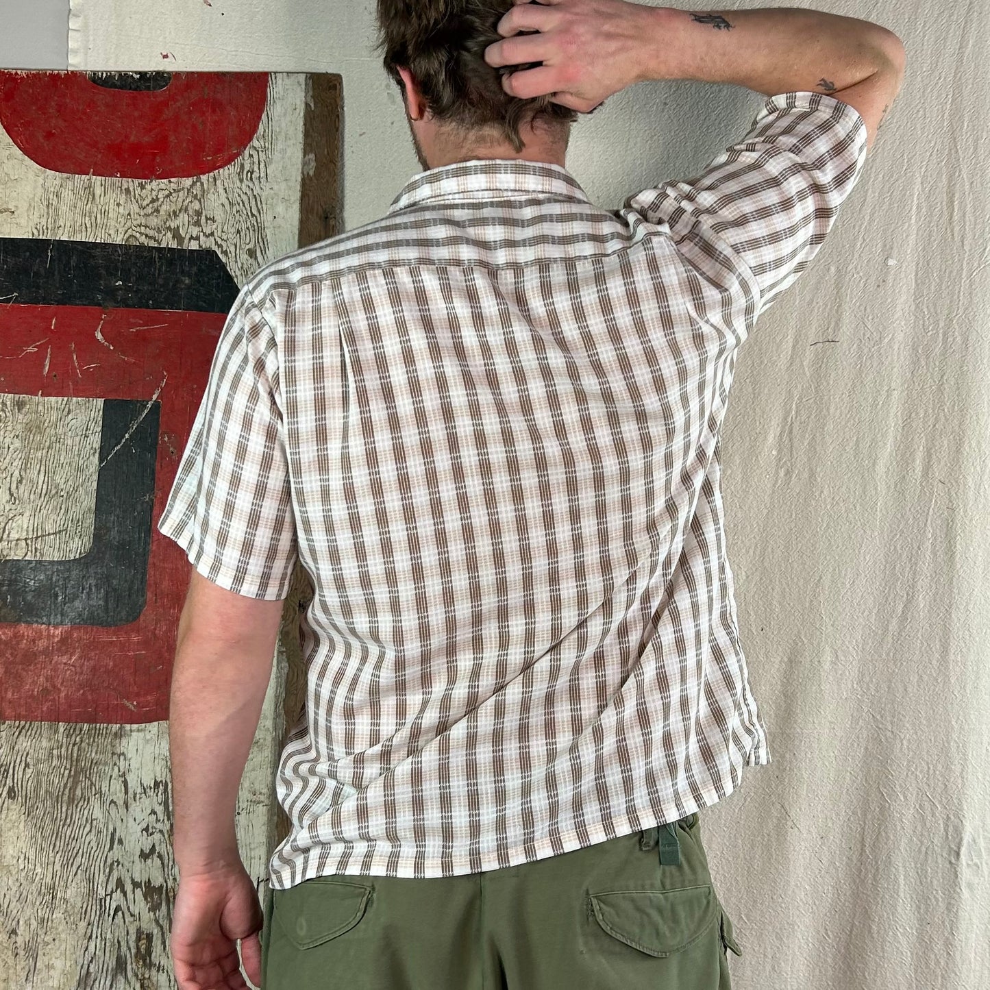 60's Plaid Loop Collar