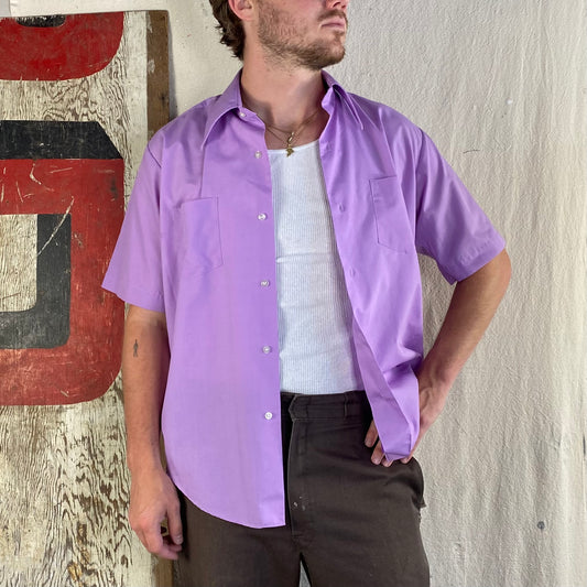70's Lavender Button Up