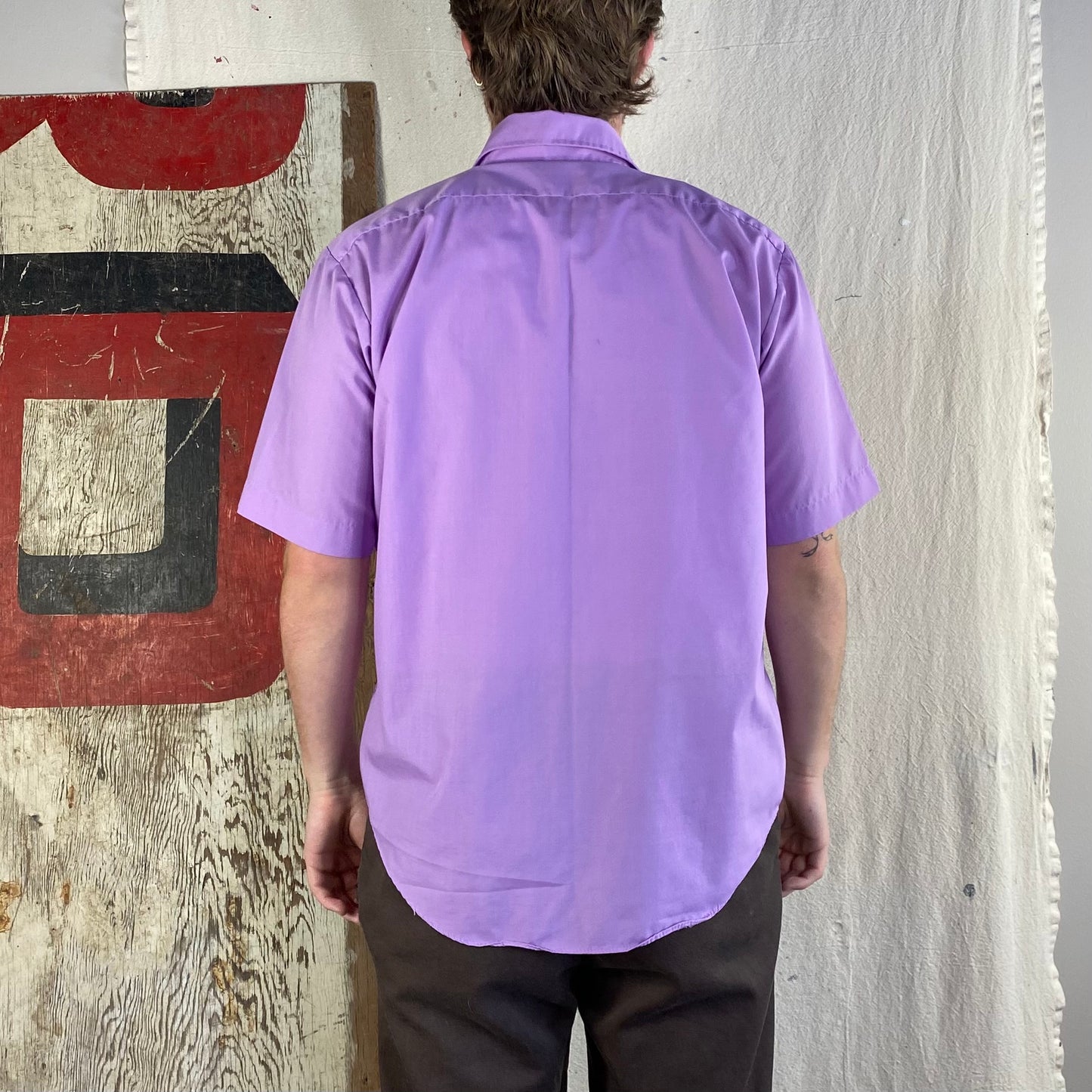 70's Lavender Button Up