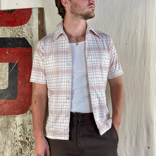 70's Polka Dot Grid Top
