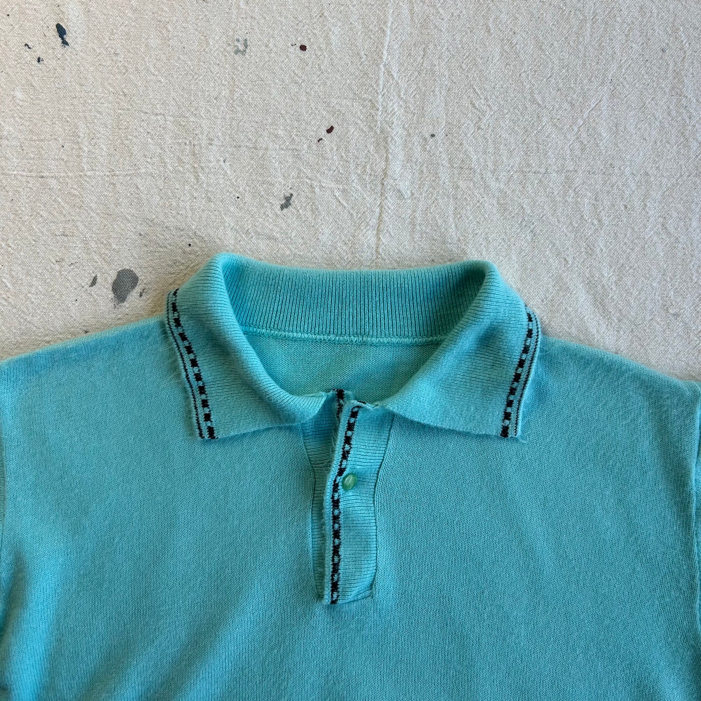 60's Teal Checkered Knit