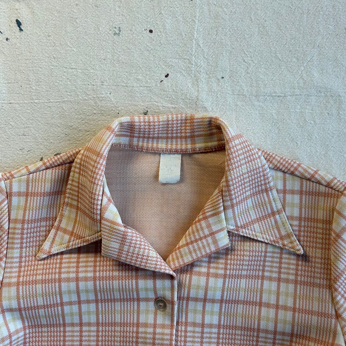 70's Creamsicle Plaid Top