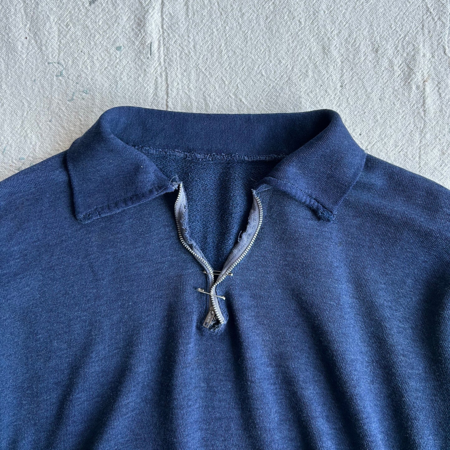 60's Thrashed Navy Quarter Zip