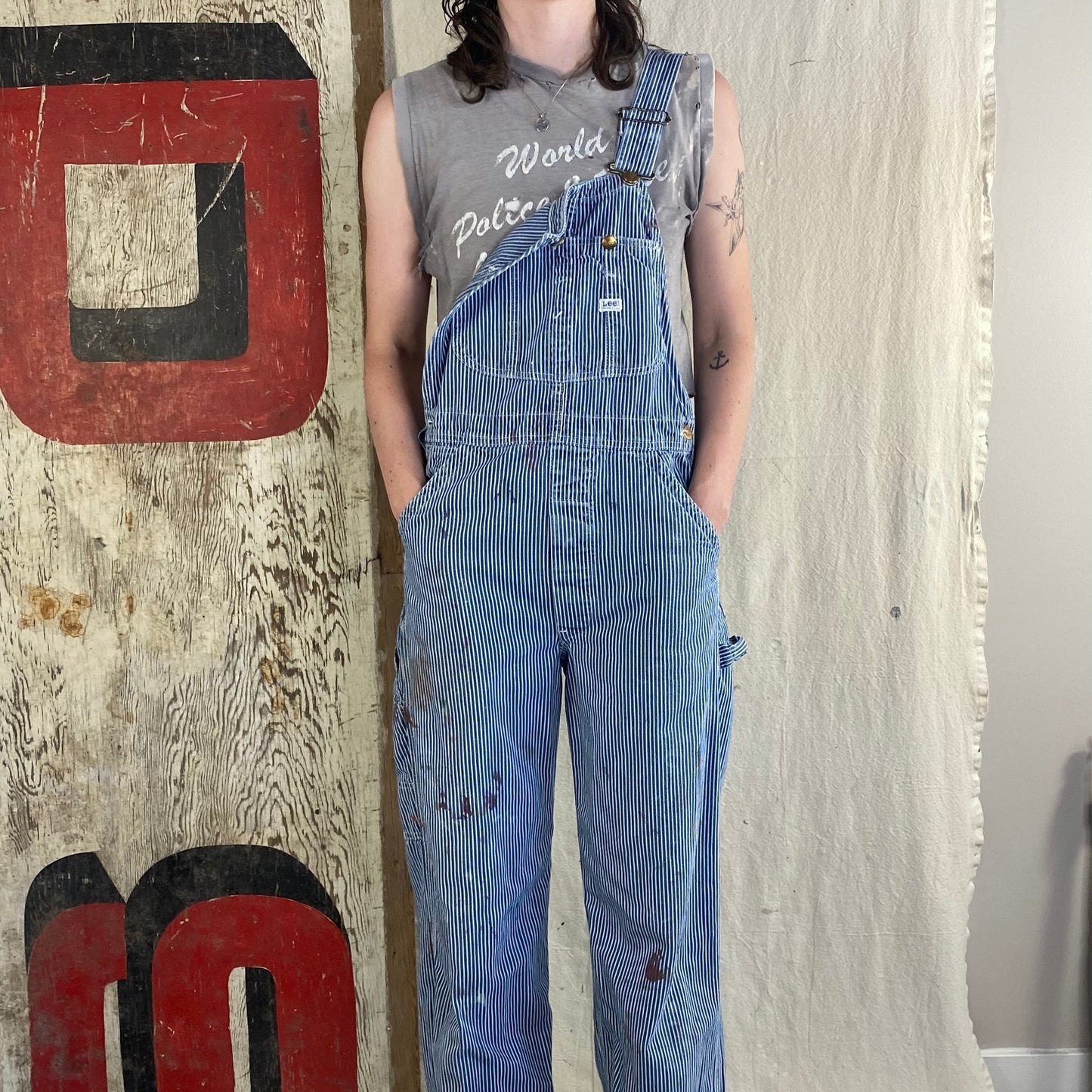 70's Lee Hickory Stripe Overalls