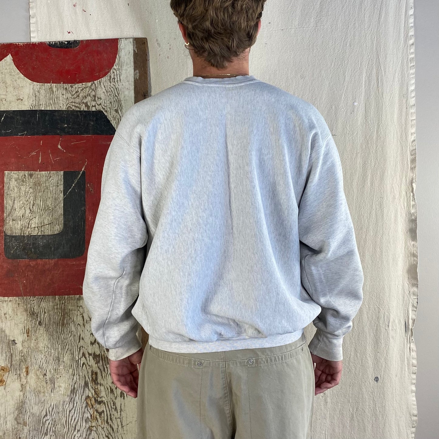 90's Navy Reverse Weave Crew
