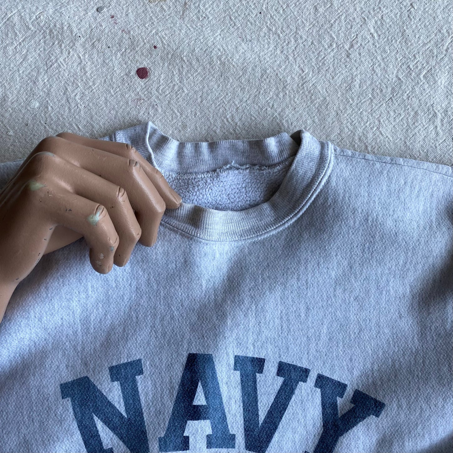 90's Navy Reverse Weave Crew