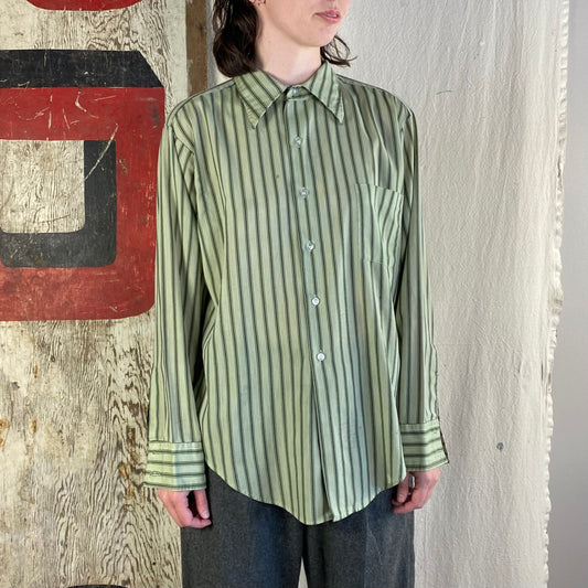 70's Striped Button Up