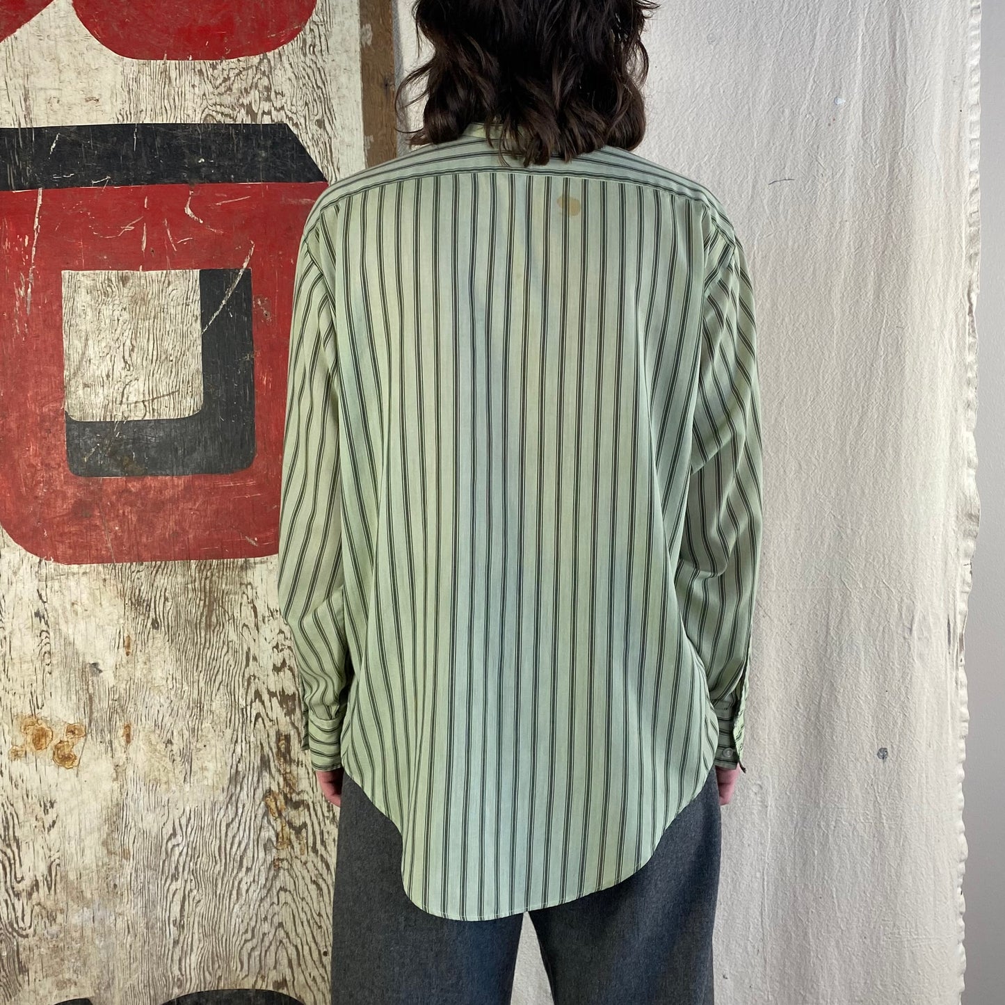 70's Striped Button Up