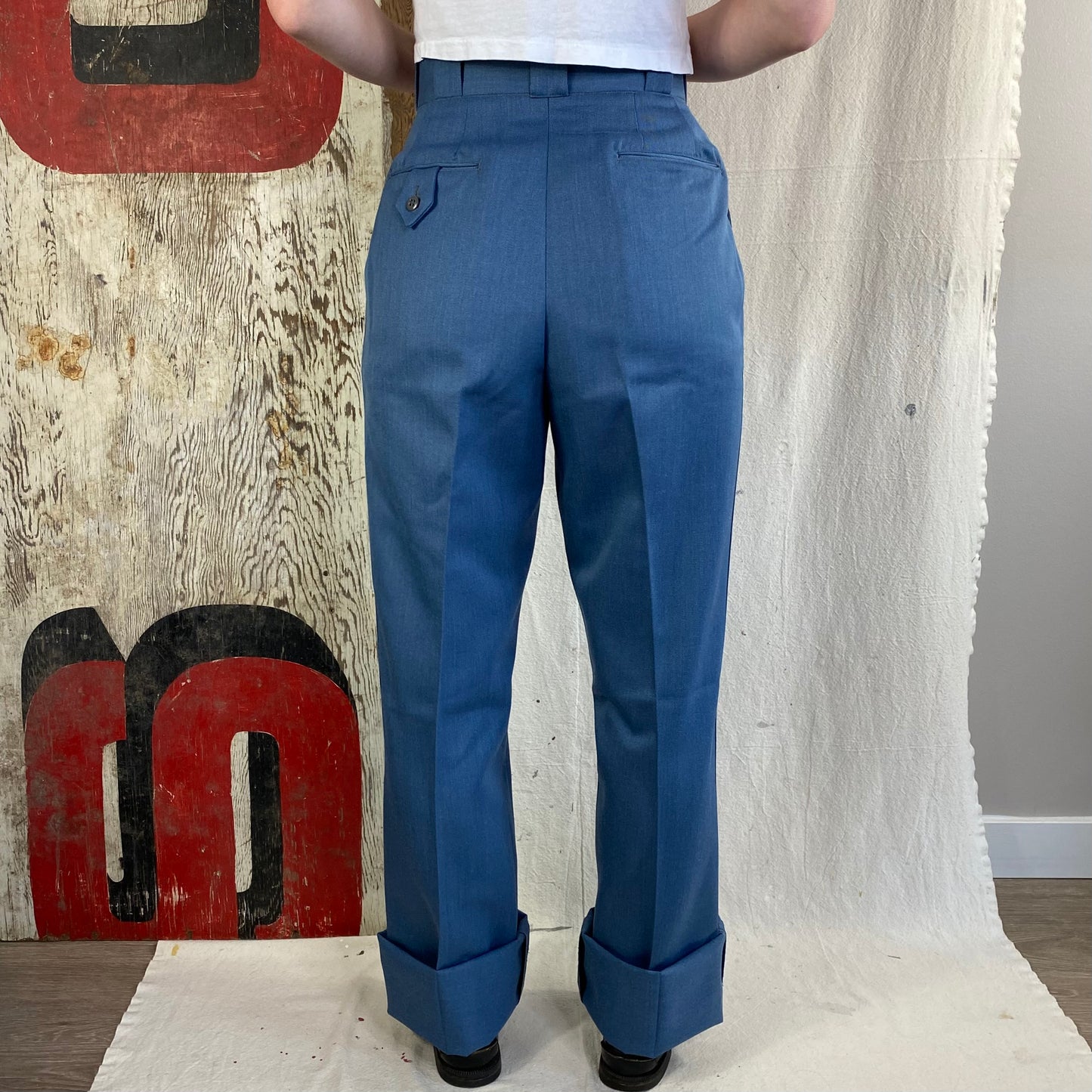 70's Wool Striped Military Pants