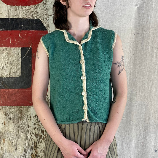 Vintage Hand Made Green Knit
