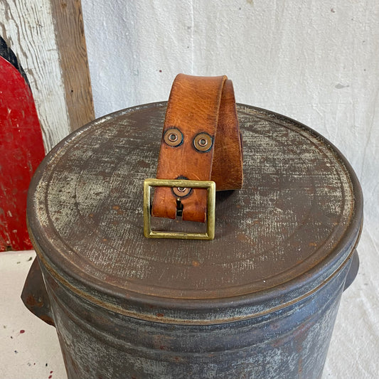Vintage Leather Brass Belt