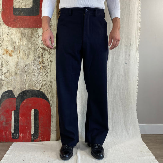 60s Navy Wool Trouser