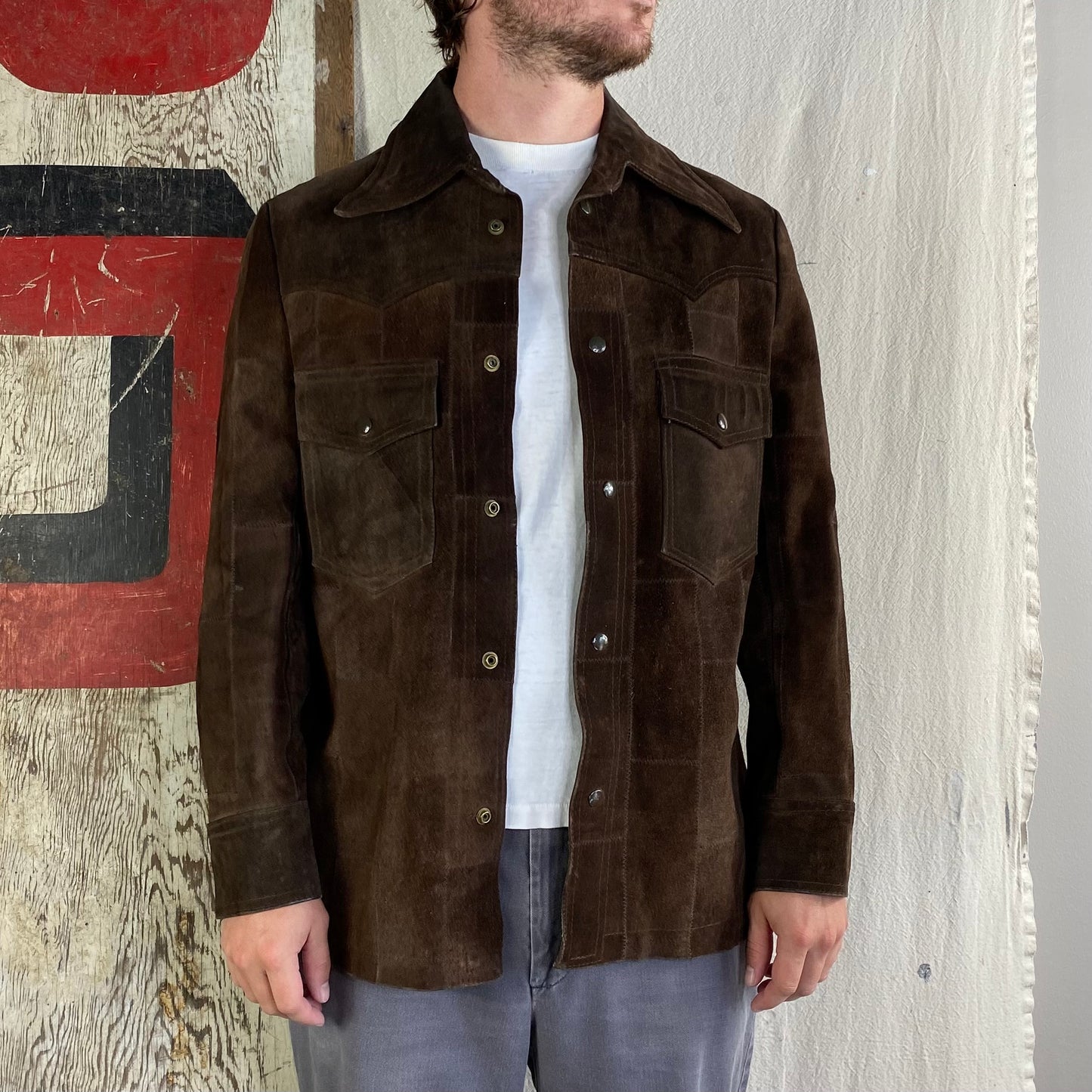 70's Leather Patchwork Jacket