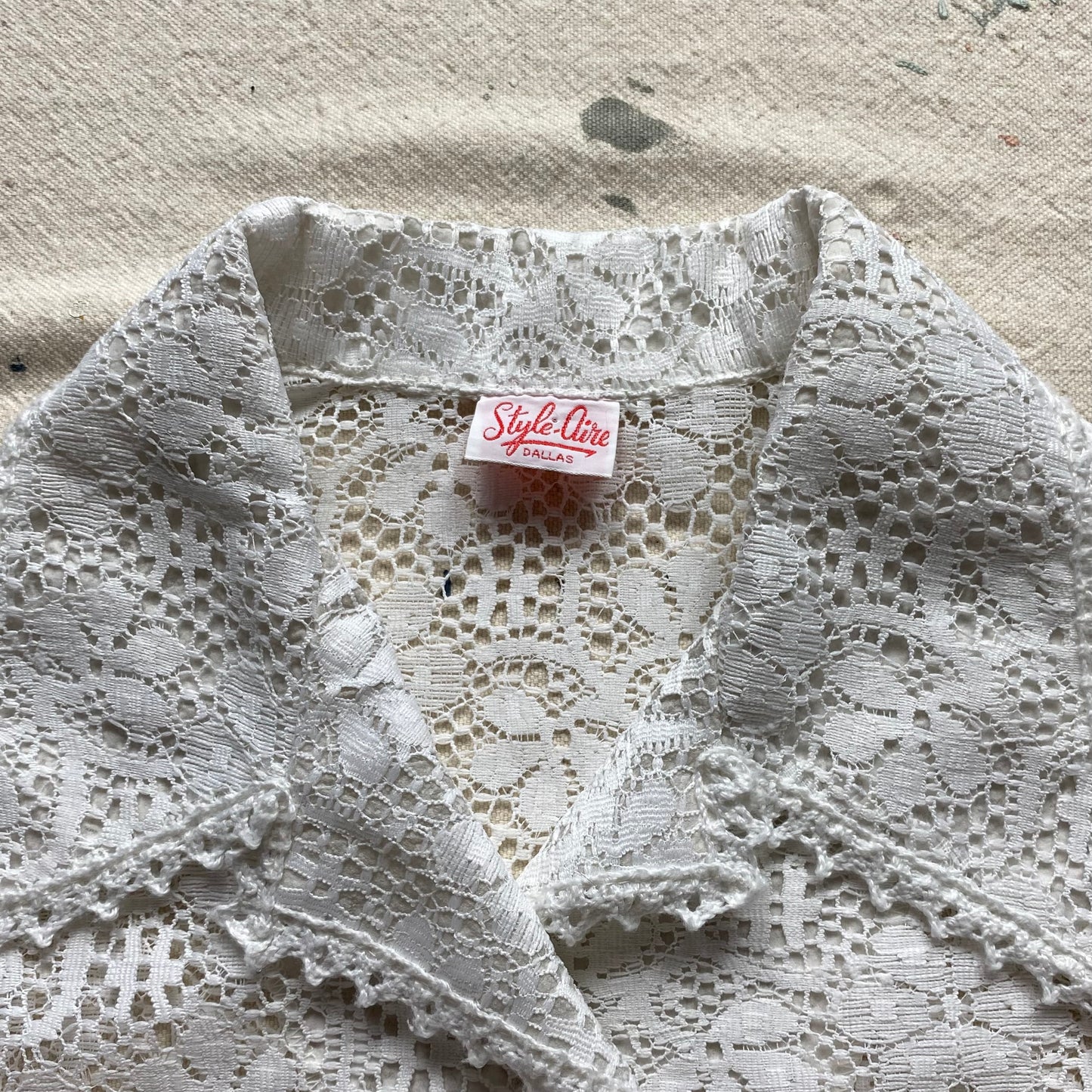 70's Lace Button Up
