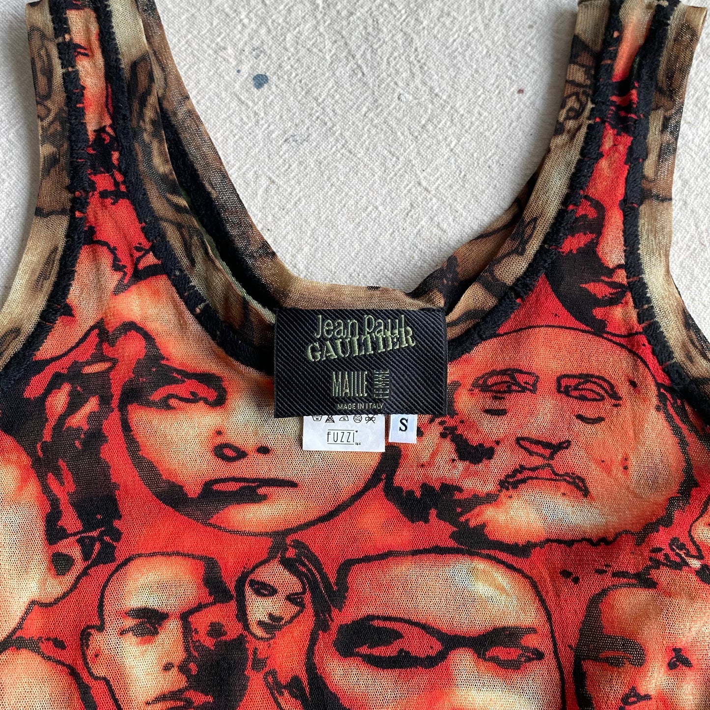 Jean Paul Gaultier Mesh Faces Top