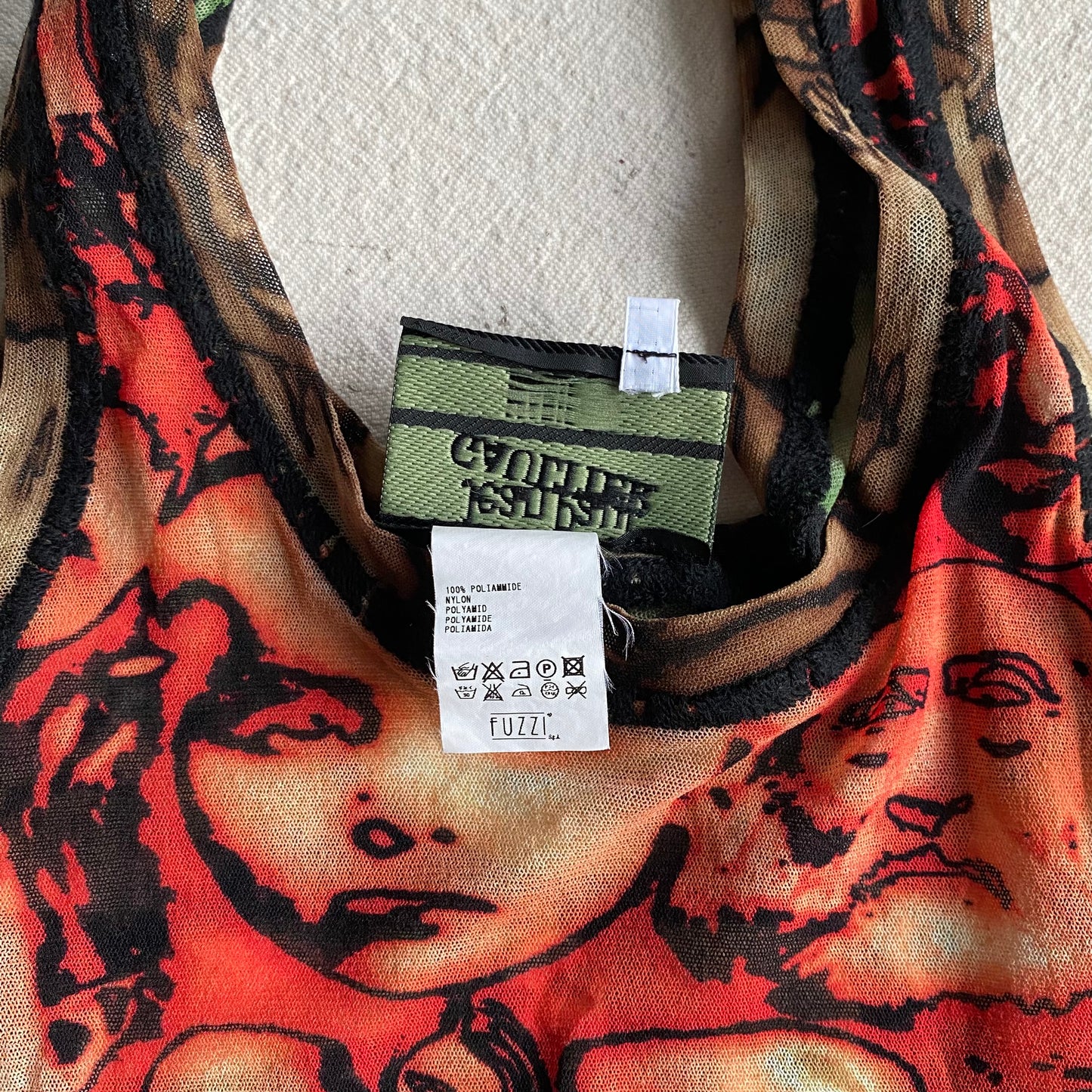 Jean Paul Gaultier Mesh Faces Top