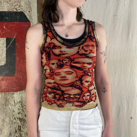 Jean Paul Gaultier Mesh Faces Top