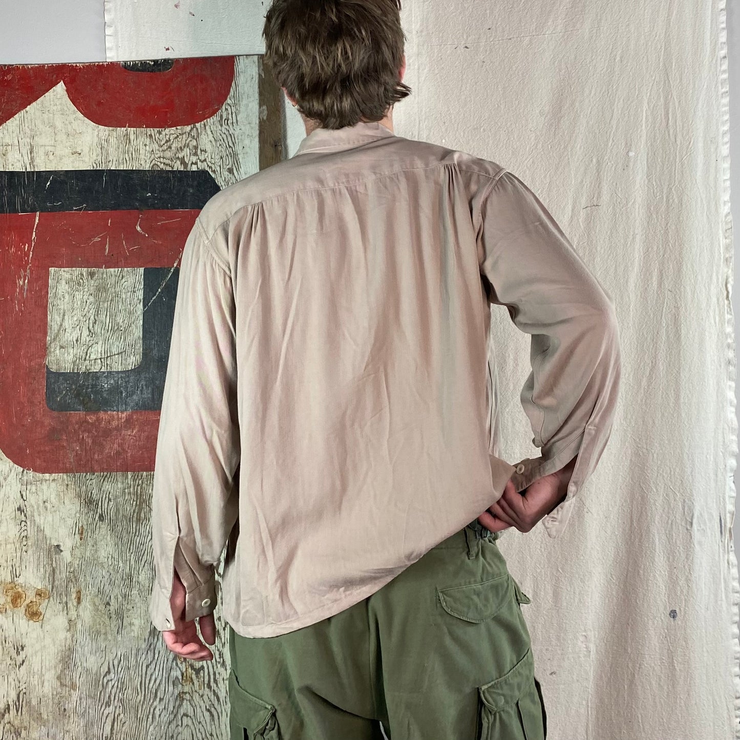 50's Loop Collar Gabardine Shirt