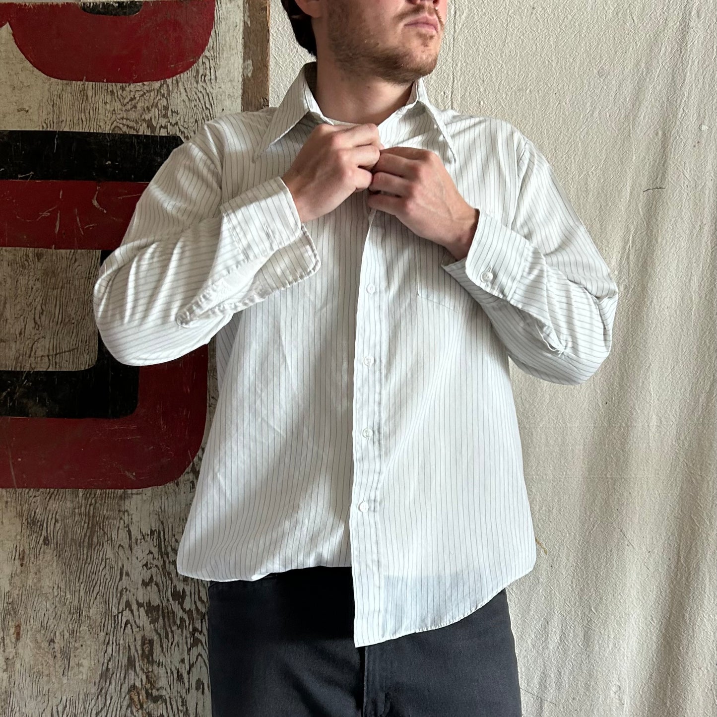 70's Pinstripe Button Up