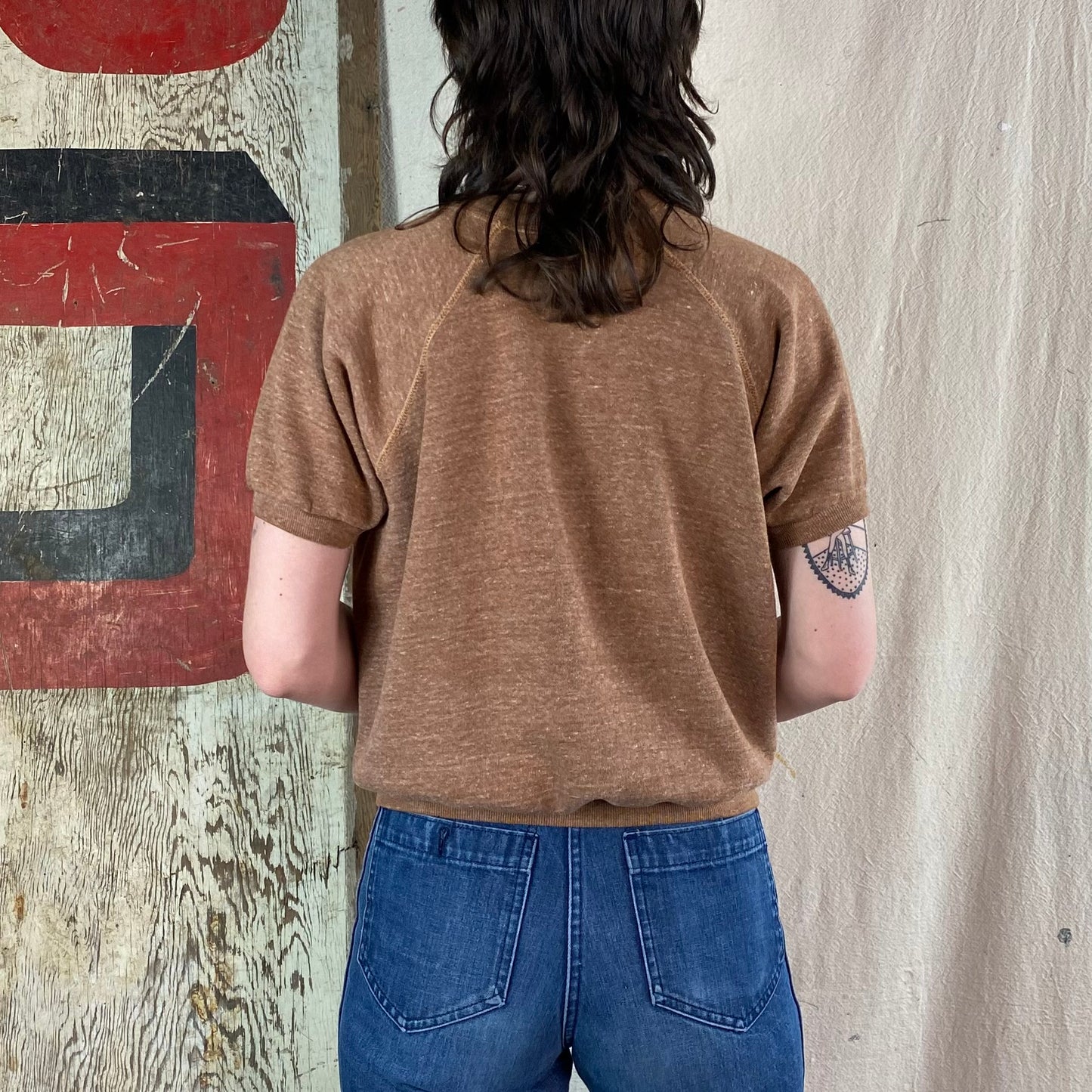 70's Brown Short Sleeve Sweat