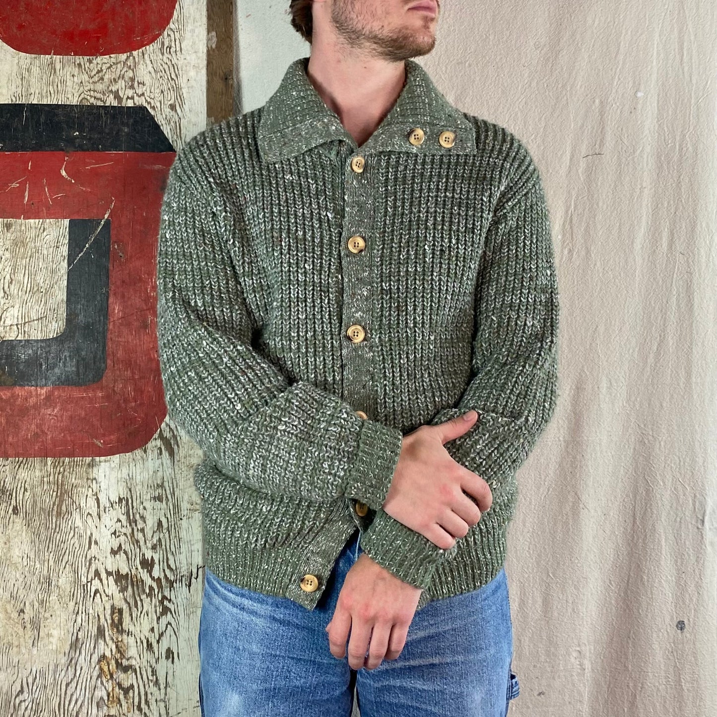 70's Green Knit