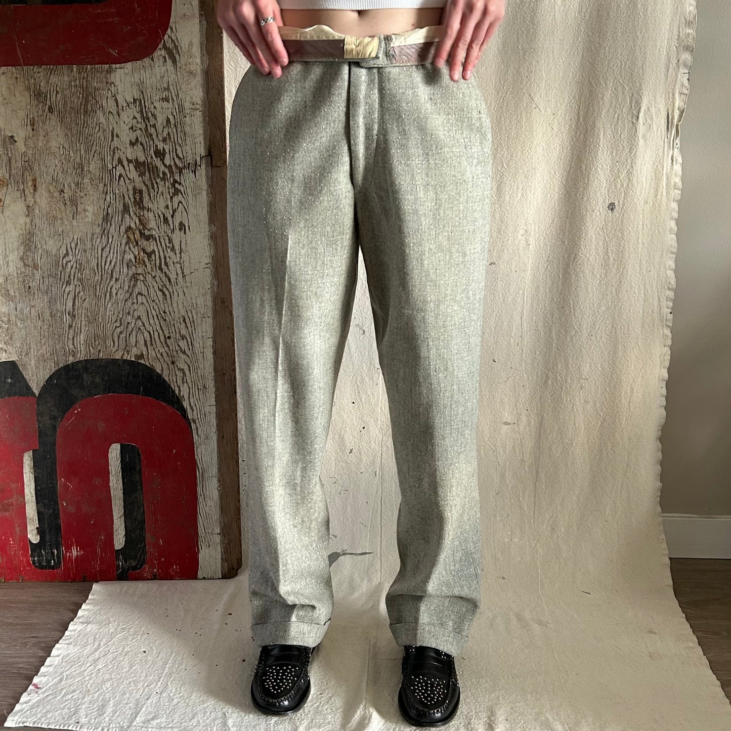 40's Buckleback Wool Trousers