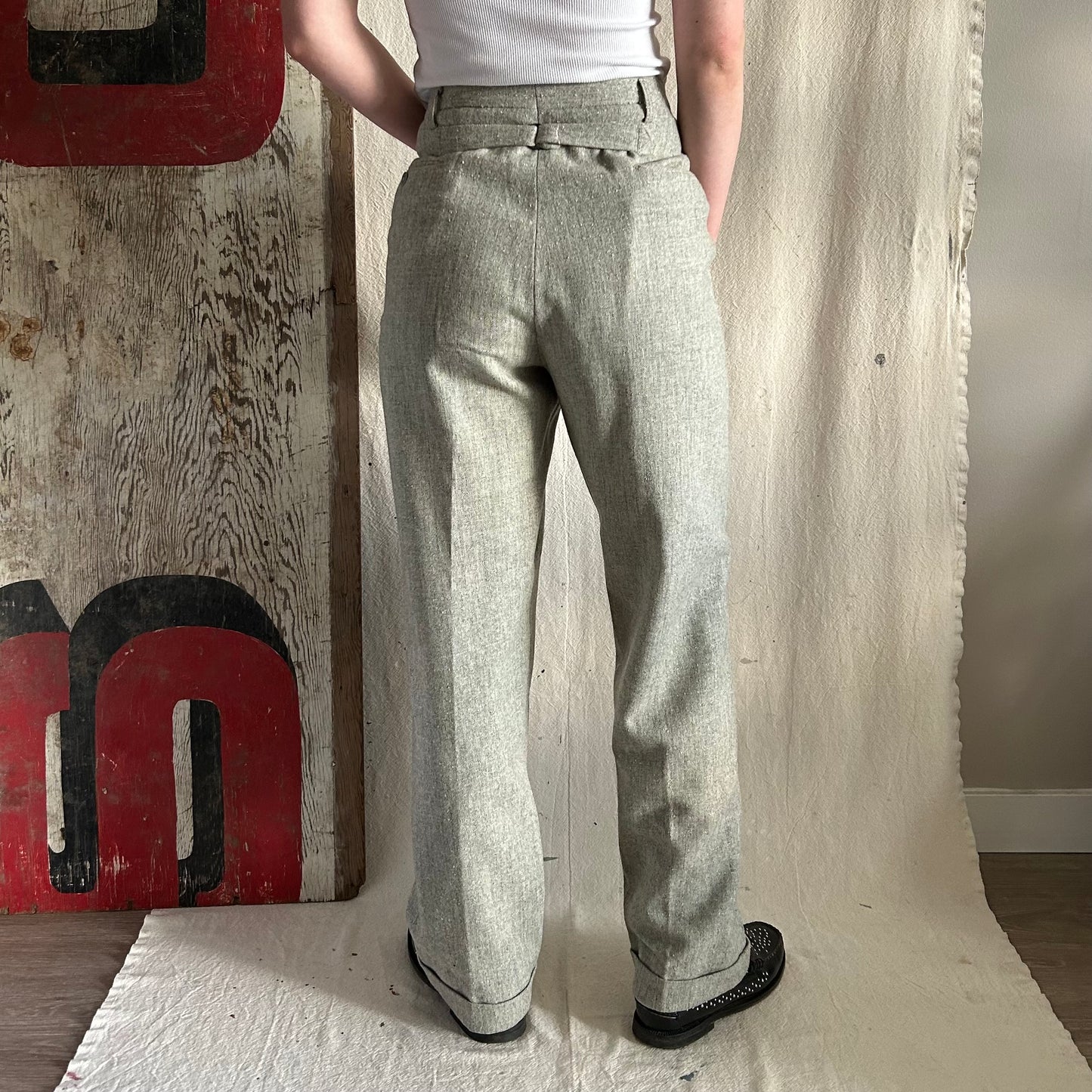 40's Buckleback Wool Trousers