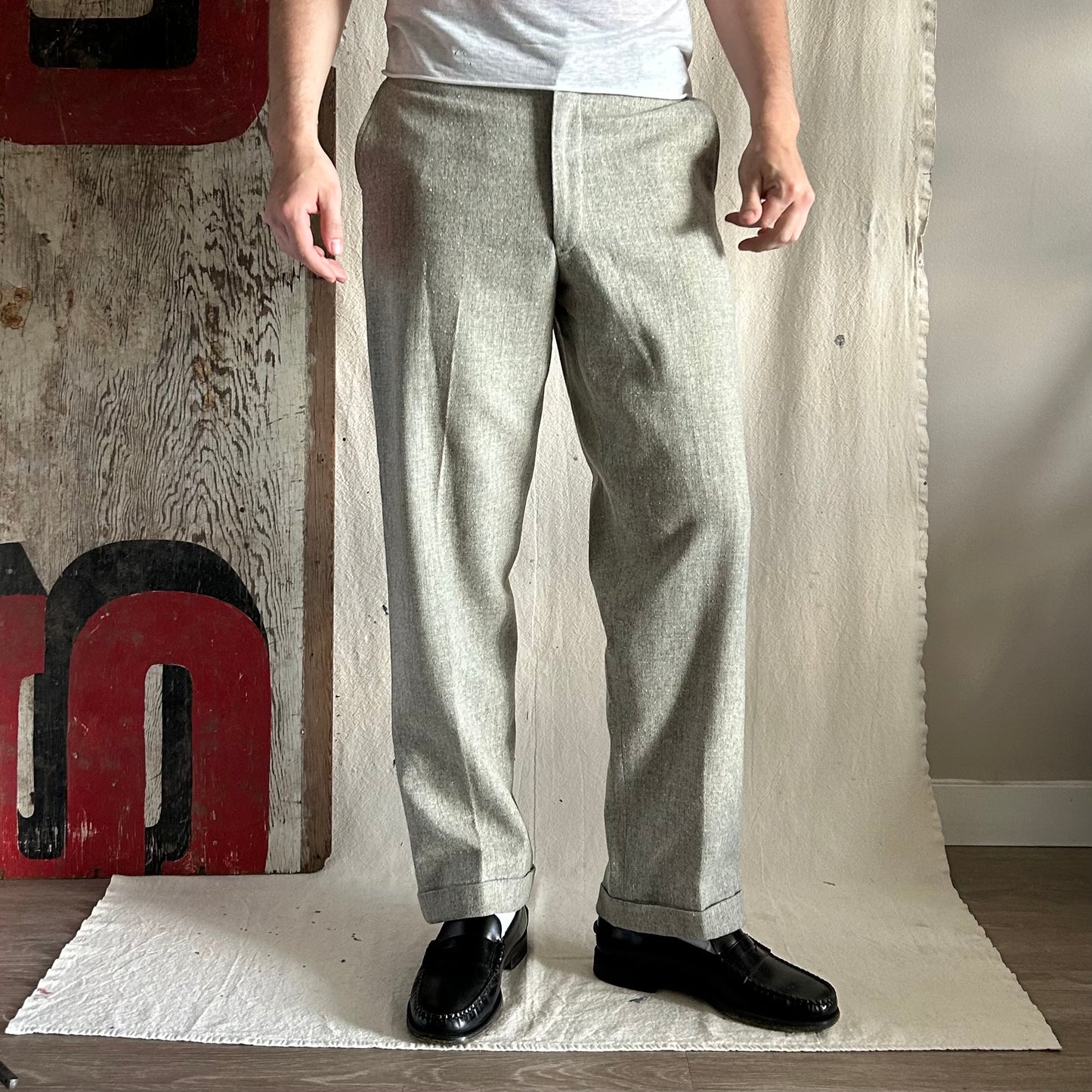 40's Buckleback Wool Trousers