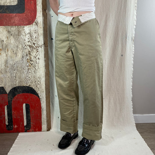 60's Cotton Khaki Trouser